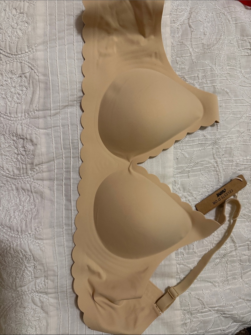 Celeste Seamless Scallop Edge T-Shirt Bra - Nude